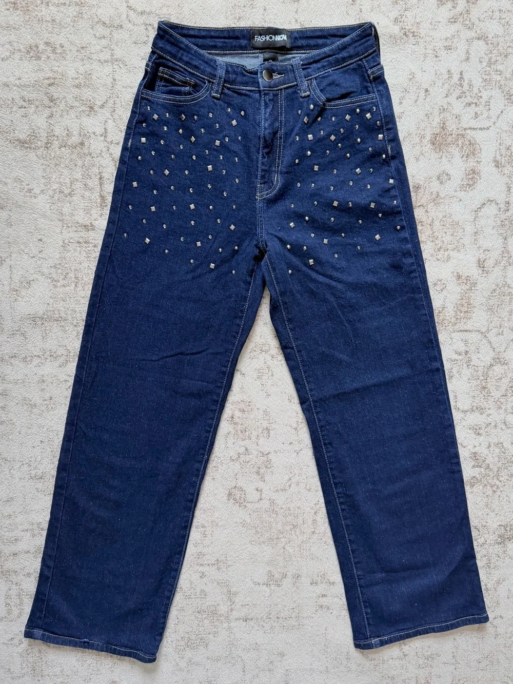 Fashion Nova Sparkle and Shine Straight Leg Jeans - Dark Wash